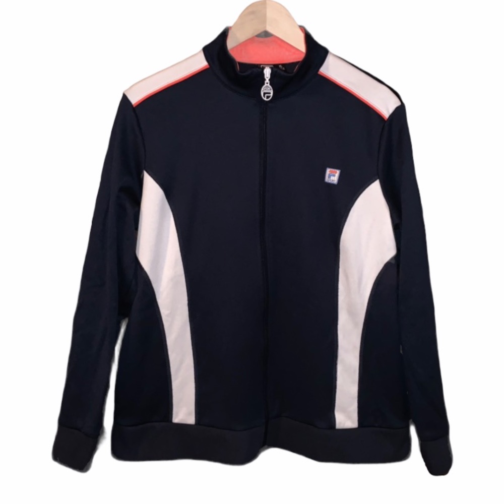 Fila Sport Navy Blue & White & Orange Track Jacket
